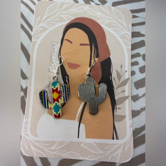 Colorful cactus earrings s925 - Picture 4 of 7